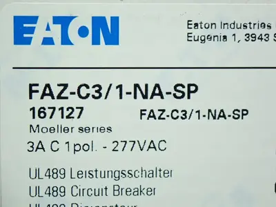 New | in-Stock EATON FAZC3/1NASP Circuit Breakers Ohio US | HGR 24 #802099
