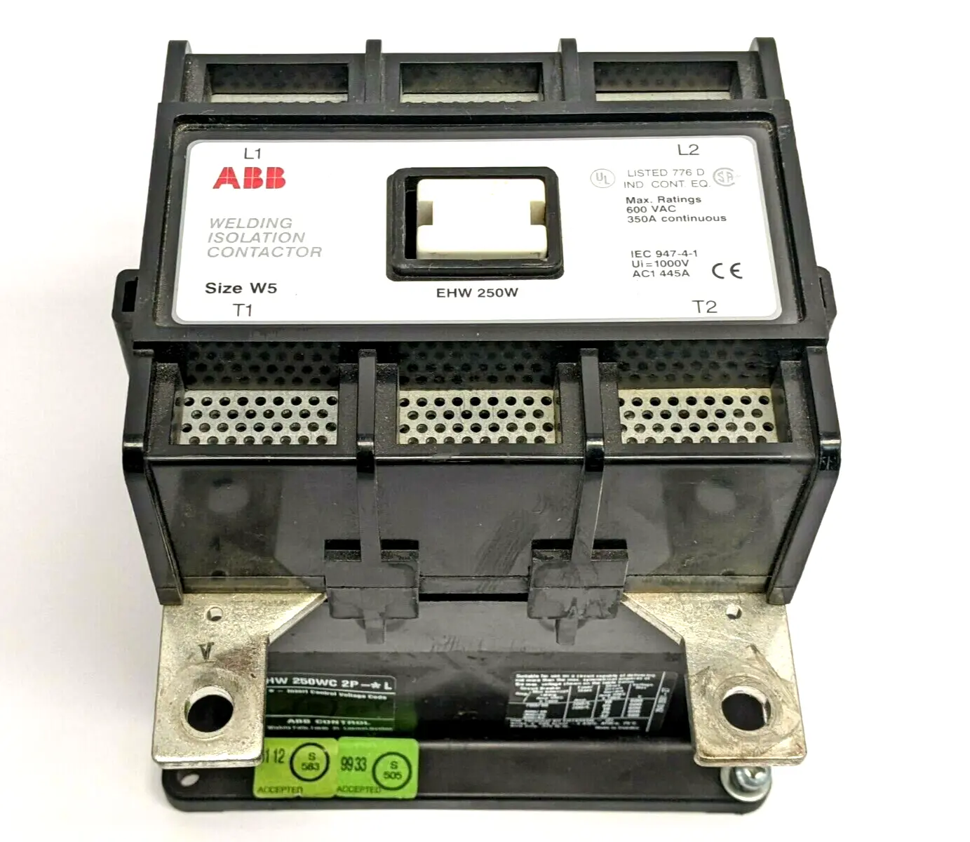 Used ABB Welding Isolation Contactor Size W5, 600 VAC 350A Circuit Breakers Michigan US | Maverick Industrial Sales #1394358