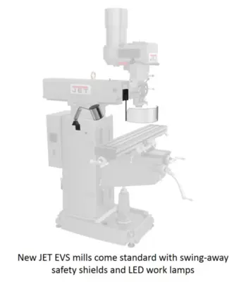 New | in-Stock JET JTM-1050EVS2 Vertical Mills Illinois US | Olympus Machinery Group #1350821