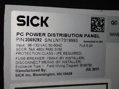 Used 2017 SICK 2069292 Electrical Panels Ohio US | HGR 24 #1406354