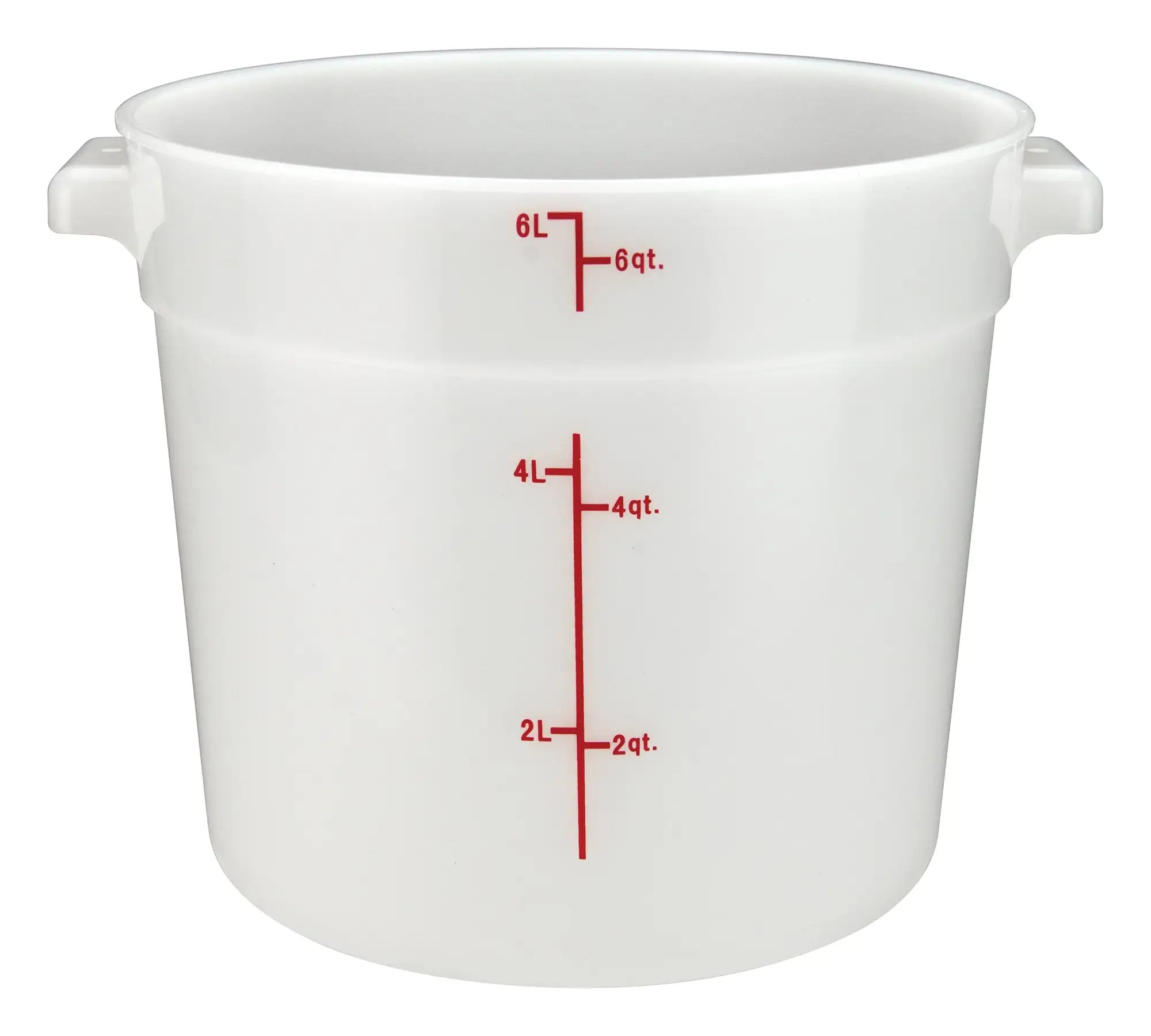 6qt Round Storage Container, White, PP (12 Each)