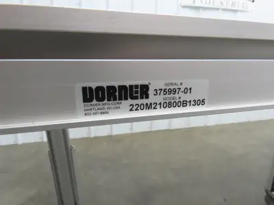 Dorner 2200 Portable Belt Conveyor 8'L x 21.25"W Variable Speed 115V 130FPM