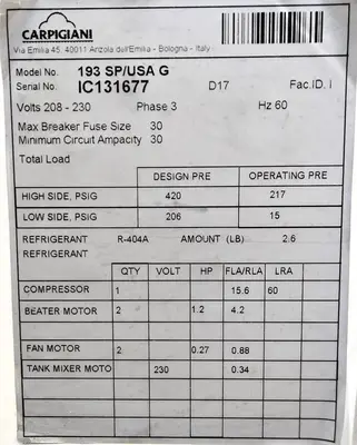 USED CARPIGIANI 193SP/USA G