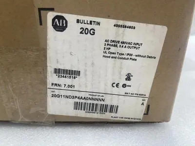 NEW ALLEN BRADLEY 20G11ND3P4AA0NNNNN AC DRIVE COOLED POWERFLEX 755 STOCK 4456