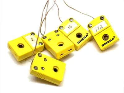 USED OMEGA TYPE K MINI THERMOCOUPLE CONNECTOR FEMALE ANSI PLUG LOT OF 5