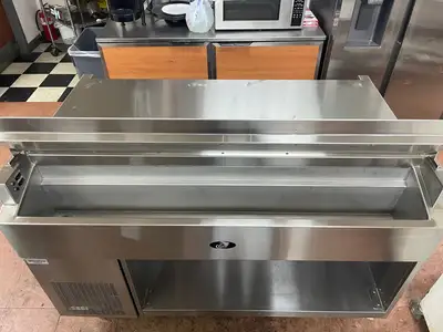 Used Randell Used Randell 60" Stainless Equipment Stand with Refrigerated Cold Rail and Heated Shelf 120V Food Prep Tables Illinois US | Falcon Restaurant Supply #1375915