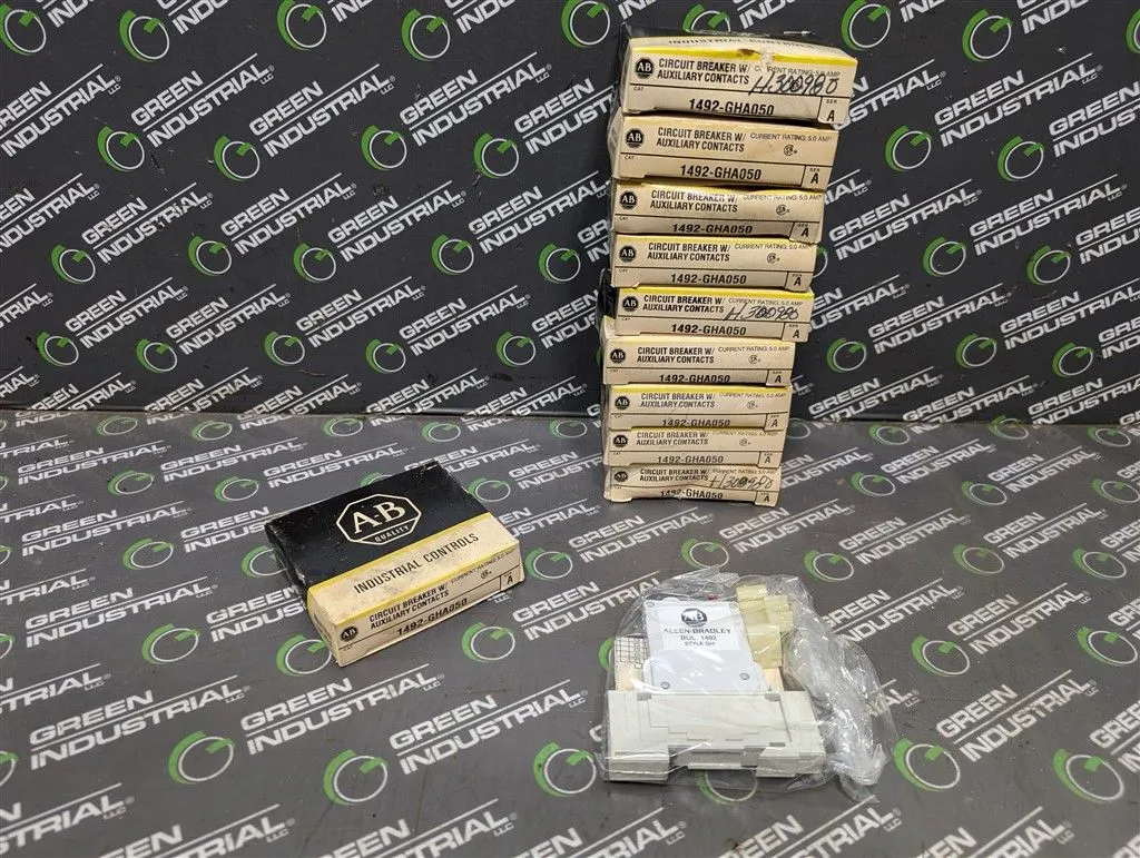 Lot of 10 Allen Bradley 1492-GHA050 Circuit Breakers w/ Aux Contacts 5.0A New NIB