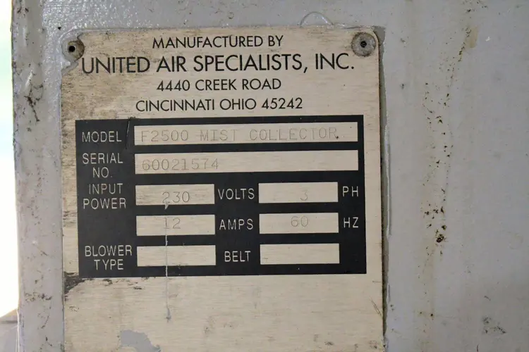 Used DUST HOG F2500 MIST COLLECTOR Mist Collectors Ohio US | Yoder Brothers machinery #444669