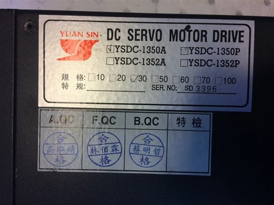 USED YUAN SIN YSDC-1350A-DC SERVO MOTOR DRIVE