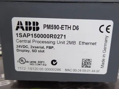 ABB 1SAP150000R0271 Central Processing Unit PM590-ETH D6 New NIB