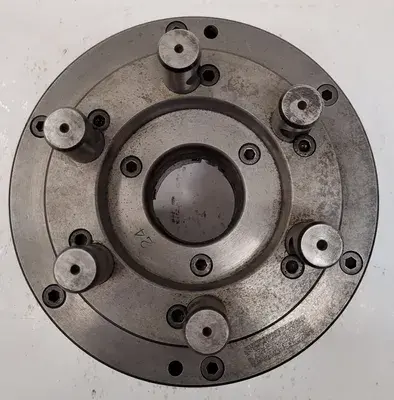 8-1/4" DIAMETER, 3 JAW LATHE CHUCK WITH 2.25" THROUGH HOLE AND D1-6 MOUNT TYPE