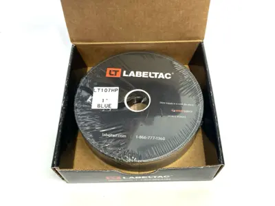 USED LABELTAC PRO MODEL HIGH PERF. 10 YEAR VINYL LABEL, 1" X 150'/ROLL, BLUE