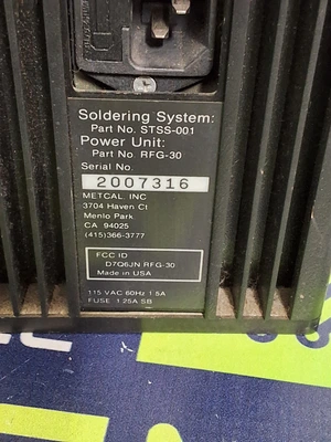 METCAL STSS-001 / RGF-30 SOLDERING SYSTEM 115VAC 60Hz 1.5A