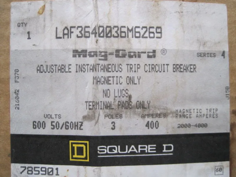 NEW SQUARE D LAF3640036M6269 BREAKER