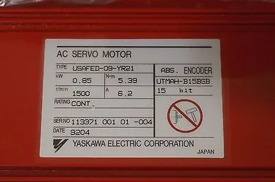 NEW YASKAWA/ MOTTOMAN ROBOTICS USAFED-09-YR21 SERVO MOTOR USAFED09YR21