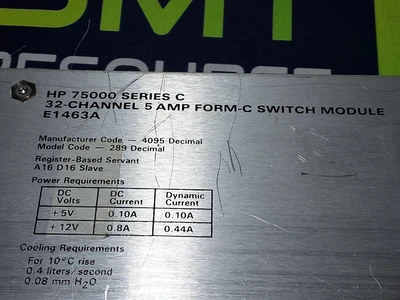 AGILENT E1463A 32-CHANNEL 5 AMP FORM-C SWITCH MODULE 75000 SERIES C