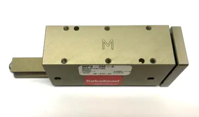 USED DESTACO ROBOHAND MINIATURE DUAL-V ROLLER BEARING SLIDE