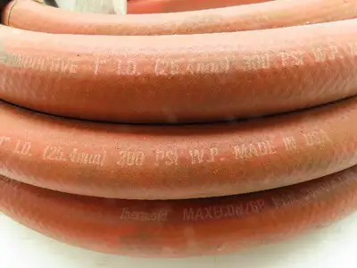 Thermoid Maxecon/GP Non-Conductive Red Hose 300PSI 1"ID x 35'Long Quick Connects