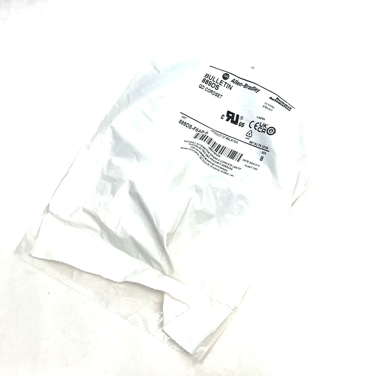 New | in-Stock Allen-Bradley Ser. B Micro QD Cordset Straight DC 5m Length Cable & Wire Michigan US | Maverick Industrial Sales #1390641