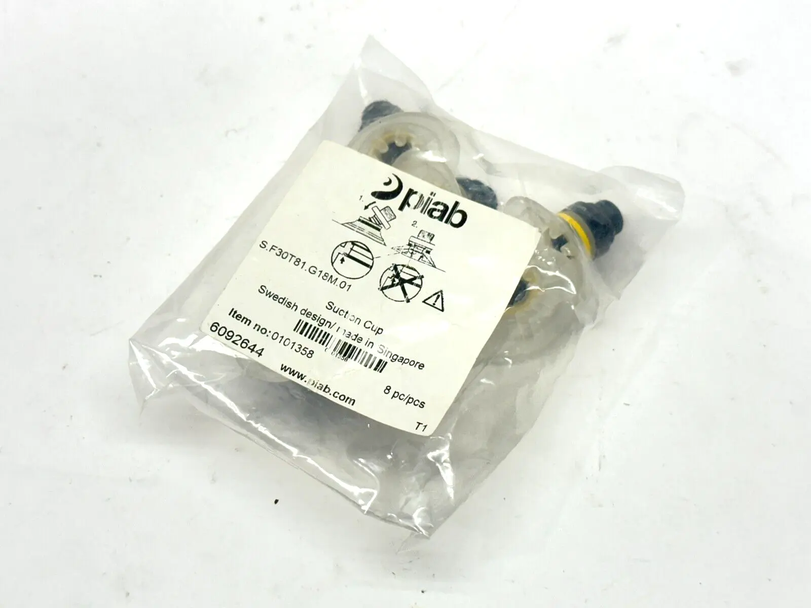 S.F30T81.G18M.01, 0101358 | Piab S.F30T81.G18M.01 Vacuum Suction Cup 0101358 PKG OF 8 - New