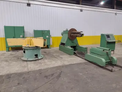 16 STAND X 4" x 36" WIDE R-PANEL ASC ROLLFORMER LINE WITH REEL & CUT OFF, BECK CONTROLS: STOCK #21176