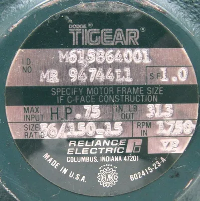 NEW DODGE MR-94744L1 GEAR REDUCER 56/150-1.50 RATIO .75HP M615864001 MR94744L1