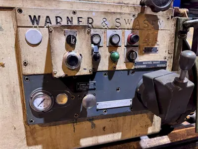 12.5" HOLLOW SPINDLE WARNER & SWASEY MODEL 4A (M-3580) SQUARE HEAD & 12' EXTENDED BED TURRET LATHE: YOBRO #24423