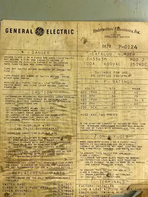 USED GENERAL ELECTRIC TH3363M