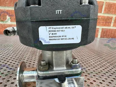 USED ITT PURE FLO ADVANTAGE B209  3 - WAY DIAPHRAGM VALVE W/ 1" SANITARY FITTING