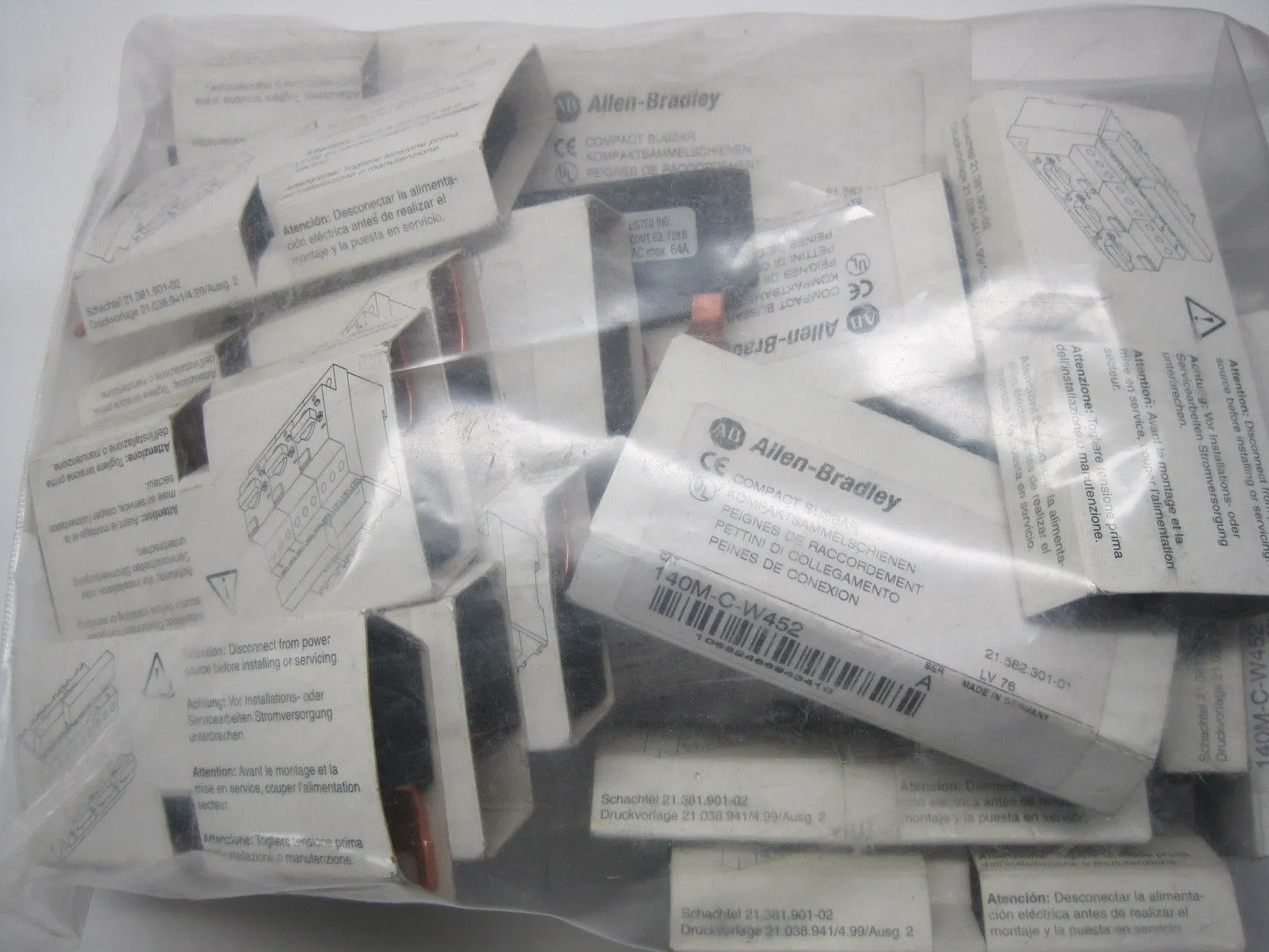 23 New Allen Bradley 140M-C-W452 Compact Busbar 140MCW452