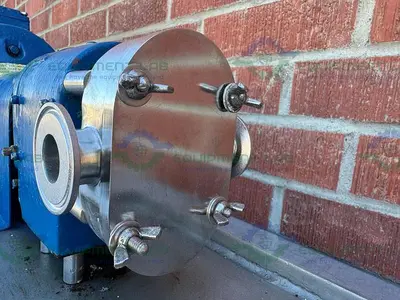 USED TRI CLOVER PRRED3 ROTARY LOBE PUMP W/ 1 HP MOTOR, 1" SANITARY FITTING