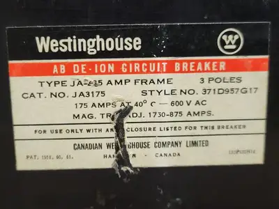USED WESTINGHOUSE JA3175