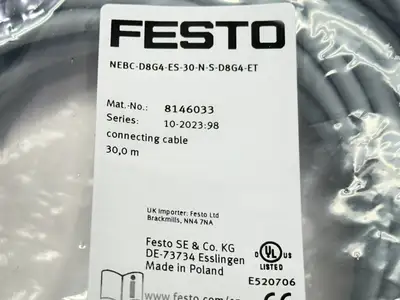 New | in-Stock Festo NEBC-D8G4-ES-30-N-S-D8G4-ET, 8146033 Cable & Wire Michigan US | Maverick Industrial Sales #1463017