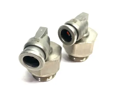 USED SMC METAL MALE ELBOW SWIVEL FITTING 10MM OD TUBE