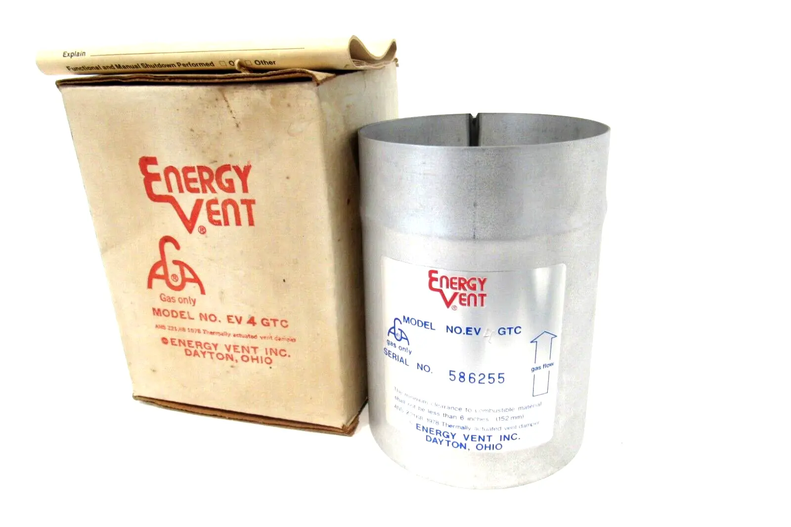 NEW ENERGY VENT EV 4 GTC VENT DAMPNER EV4GTC