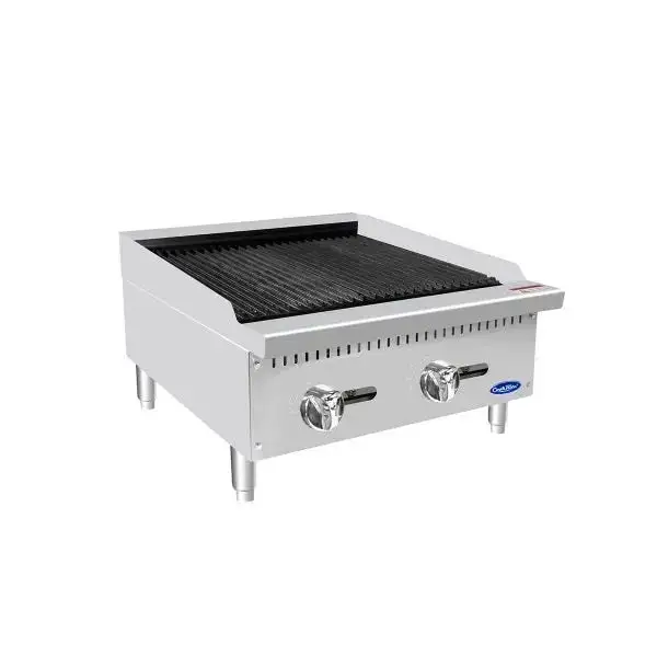 New | in-Stock Atosa New Atosa ATCB-24 HD 24" Countertop Gas Char-rock Broiler with Total 70,000 BTU Broilers Illinois US | Falcon Restaurant Supply #1375287