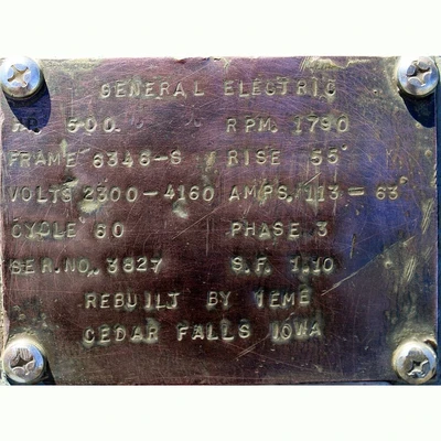 Canadian General Electric 500 HP Motor