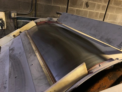 one(1) used 47.5" x 43' long Sandvik Belt Flaker Cooler, stainless steel belt