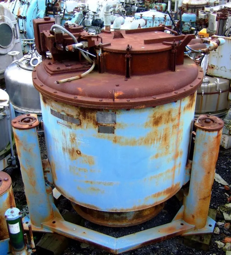 Robatel DTS-1250-K2 solid basket centrifuge, 304SS.