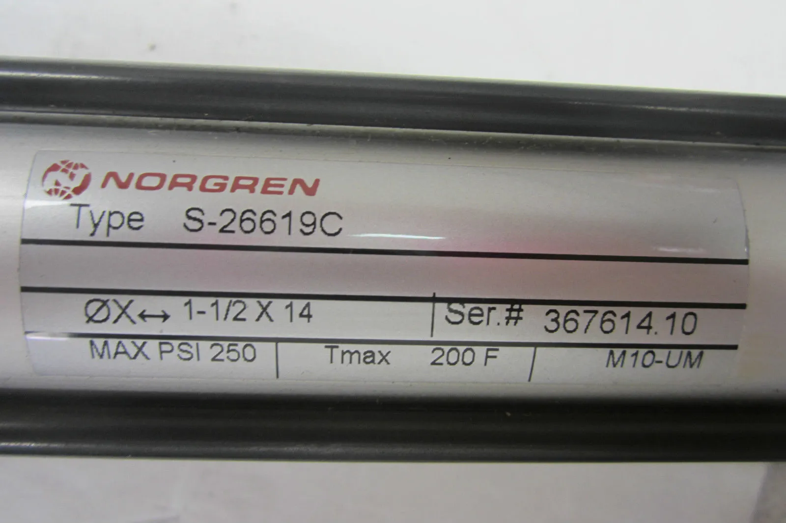 NEW NORGREN TYPE S-26619C AIR CYLINDER S26619C