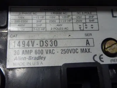 USED ALLEN BRADLEY 1494V-DS30 SER A
