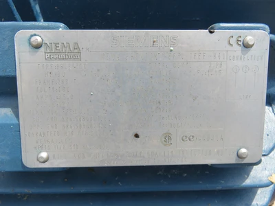 30 hp Siemens AC Motor, 1775 rpm