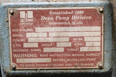 USED DEAN PUMP SS304