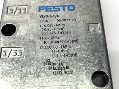 New | in-Stock Festo Pneumatic Valve 3/2-Way 1/4" Ports 9984 Solenoid Valves Michigan US | Maverick Industrial Sales #1392273