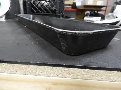 Used Cambro Used Cambro 6302MT142 Black Fiberglass Market Pan 7" x 30" Pans Illinois US | Falcon Restaurant Supply #1376613