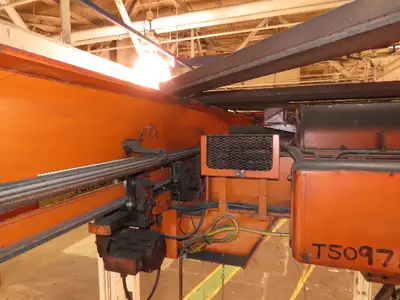 Cleveland Tramrail 11 Ton Double Girder Underhung Bridge Crane 34' 10" Span