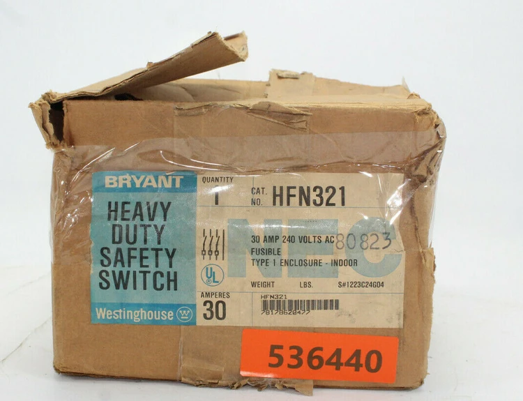 New | in-Stock Bryant Westinghouse HFN321 Switchgears California US | Davliegogo LLC #1707883