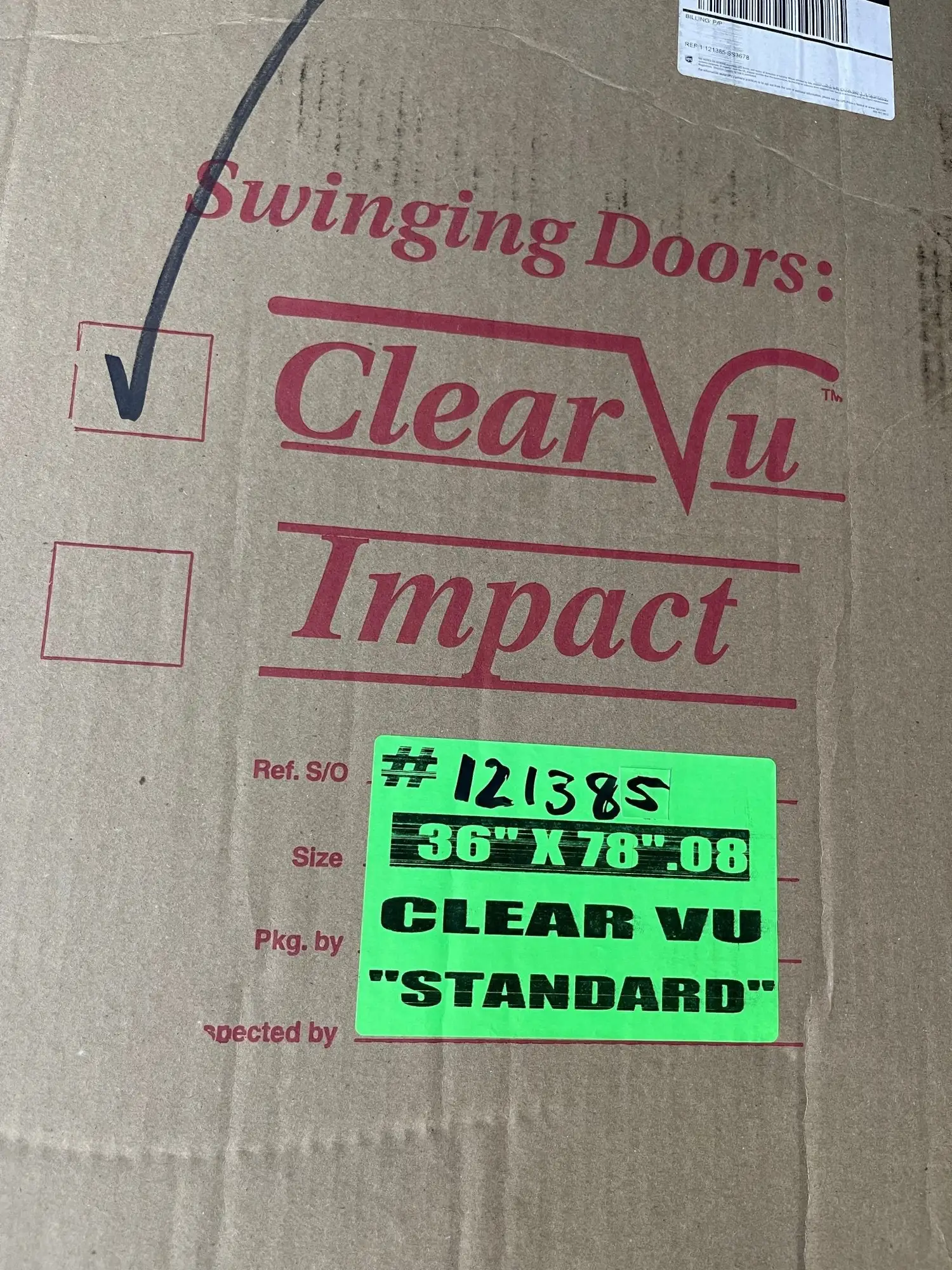 New | in-Stock CCI New Clear Vu Walk in Cooler Flexible Swinging Door 36"x78" Flooring, Windows, and Doors Illinois US | Falcon Restaurant Supply #1376201