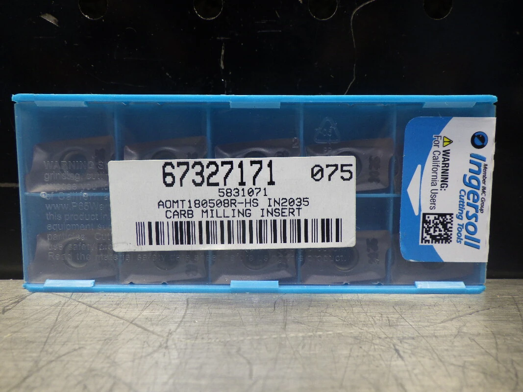 Ingersoll Carbide Inserts QTY10 AOMT 18050BR-HS IN2035 (LOC1080B)