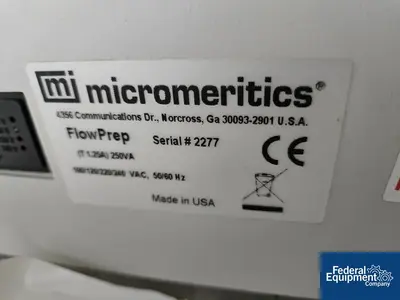 USED Micromeritics Micromeritics FlowPrep 060 Sample Prep System